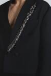 Buy_Line Out Line_Black Suiting Beads Gleam Blazer 