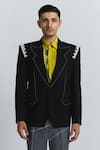 Buy_Line Out Line_Black Suiting Urban Frame Blazer _at_Aza_Fashions