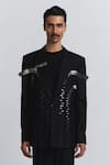 Buy Line Out Line Black Beads Arch Embroidered Blazer at Aza Fashions Buy_Line Out Line_Black Beads Arch Embroidered Blazer _at_Aza_Fashions