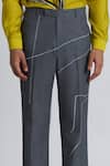 Shop Line Out Line Gray Denim Embroidery Grey Traverse Pant Online at Aza Fashions Shop_Line Out Line_Gray Denim Embroidery Grey Traverse Pant _Online_at_Aza_Fashions
