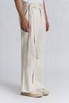 Buy Line Out Line Ivory Denim Modulus Pleat Trouser Online at Aza Fashions Buy_Line Out Line_Ivory Denim Modulus Pleat Trouser _Online_at_Aza_Fashions