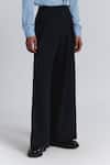 Line Out Line Navy Suiting Mega Pleat Pant Online at Aza Fashions Line Out Line_Navy Suiting Mega Pleat Pant _Online_at_Aza_Fashions