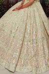 Amaltas Couture_Mint Organza Mirrors, Embroidery, Gota Patti, Zari, Leather Work Lehenga Set _Online_at_Aza_Fashions