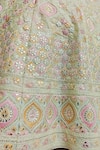 Amaltas Couture_Mint Organza Mirrors, Embroidery, Gota Patti, Zari, Leather Work Lehenga Set _at_Aza_Fashions