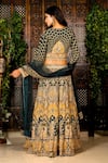 Shop_Amaltas Couture_Yellow Crepe Beads, Embroidery, Sequins V-neck Dori Marod Work Lehenga Set _at_Aza_Fashions