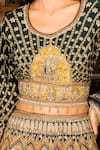 Buy_Amaltas Couture_Yellow Crepe Beads, Embroidery, Sequins V-neck Dori Marod Work Lehenga Set _Online_at_Aza_Fashions