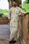 Buy Asuka Off White Silk Embroidery, Sequins Paisley Kurta at Aza Fashions Buy_Asuka_Off White Silk Embroidery, Sequins Paisley Kurta _at_Aza_Fashions