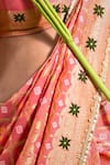Shop_Amaltas Couture_Pink Georgette Gota Patti, Zari, Beads, Bandhej Resham Woven Saree With Blouse _Online_at_Aza_Fashions