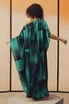 Shop_Kavya Singh Kundu_Teal Silk Embroidery Off-shoulder Razz Hand Dress _at_Aza_Fashions