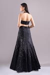 Shop Samyukta Singhania Black Net Sequins, Embroidery Sweetheart Neck, Geometric Hand Lehenga Set at Aza Fashions Shop_Samyukta Singhania_Black Net Sequins, Embroidery Sweetheart Neck, Geometric Hand Lehenga Set _at_Aza_Fashions