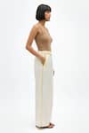 Buy_Neora By Nehal Chopra_Ivory Twill Pintuck Pant _Online_at_Aza_Fashions