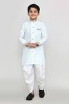 Buy_Petite Pomme_Sky Blue Silk Embroidery, Zari Work Kurta And Patiala Pant Set _at_Aza_Fashions