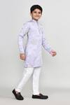 Petite Pomme_Purple Silk, Shantoon Embroidery, Mirrors Thread And Work Kurta Pant Set _at_Aza_Fashions