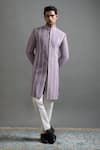 Buy Gargee Designers Purple Polyester Mirrors, Embroidery Tarang Sherwani Pant Set at Aza Fashions Buy_Gargee Designers_Purple Polyester Mirrors, Embroidery Tarang Sherwani Pant Set _at_Aza_Fashions