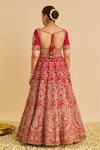 Shop_Sheetal Batra_Red , Organza Embroidery, Zari Sweetheart Sanaa Bridal Lehenga Set _at_Aza_Fashions