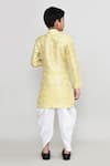 Shop_Petite Pomme_Gold Jacquard, Silk Pattern Kurta And Patiala Pant Set _at_Aza_Fashions