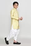 Petite Pomme_Gold Jacquard, Silk Pattern Kurta And Patiala Pant Set _at_Aza_Fashions