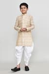 Buy_Petite Pomme_Beige Cotton, Silk Stripe Print Kurta And Patiala Pant Set _at_Aza_Fashions