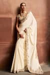 Buy Tamanna Punjabi Kapoor Ivory Crepe Zari, Stones, Beads, Sequins, Embroidery, Border Saree With Blouse at Aza Fashions Buy_Tamanna Punjabi Kapoor_Ivory Crepe Zari, Stones, Beads, Sequins, Embroidery, Border Saree With Blouse _at_Aza_Fashions
