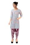 Buy_Soup By Sougat Paul_Grey And Pink Printed Kurta Set _at_Aza_Fashions