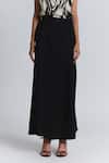 Line Out Line Black Twill, Tencel Wrapped Long Skirt Online at Aza Fashions Line Out Line_Black Twill, Tencel Wrapped Long Skirt _Online_at_Aza_Fashions
