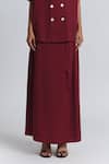 Buy Line Out Line Maroon Tencel, Twill Long Skirt With Tie-up Detail Online at Aza Fashions Buy_Line Out Line_Maroon Tencel, Twill Long Skirt With Tie-up Detail _Online_at_Aza_Fashions