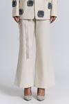 Line Out Line Ivory Denim Twill Flared Trouser Online at Aza Fashions Line Out Line_Ivory Denim Twill Flared Trouser _Online_at_Aza_Fashions
