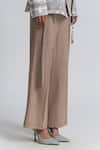 Line Out Line_Beige Denim Wide Legged Trouser _Online_at_Aza_Fashions