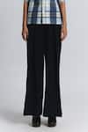 Shop Line Out Line Navy Suiting Pleated Wide Leg Trouser Online at Aza Fashions Shop_Line Out Line_Navy Suiting Pleated Wide Leg Trouser _Online_at_Aza_Fashions