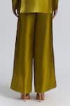 Shop Line Out Line Yellow Polyester Wide Legged Trouser at Aza Fashions Shop_Line Out Line_Yellow Polyester Wide Legged Trouser _at_Aza_Fashions