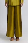 Buy Line Out Line Yellow Polyester Wide Legged Trouser Online at Aza Fashions Buy_Line Out Line_Yellow Polyester Wide Legged Trouser _Online_at_Aza_Fashions