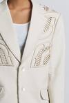 Buy_Line Out Line_Ivory Denim, Twill Cut Work Detail Blazer 