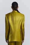 Shop Line Out Line Yellow Polyester Double-breasted Blazer at Aza Fashions Shop_Line Out Line_Yellow Polyester Double-breasted Blazer _at_Aza_Fashions
