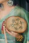 Shop_Araani Design_Beige Embroidery, Tassels, Mirrors, Beads Jhilmil Cutdana Hand Sling Bag _at_Aza_Fashions