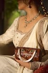 Araani Design_Brown Gemstones, Embroidery Embellished And Hand Dholki Bag _Online_at_Aza_Fashions