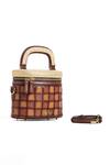 Araani Design_Brown Pitara Hand Woven Box Bag _Online_at_Aza_Fashions