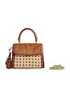 Araani Design Tan Studs Araani Loom Tote Bag Online at Aza Fashions Araani Design_Tan Studs Araani Loom Tote Bag _Online_at_Aza_Fashions