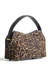 Shop Araani Design Brown Chains Savannah Baguette Animal Pattern Bag at Aza Fashions Shop_Araani Design_Brown Chains Savannah Baguette Animal Pattern Bag _at_Aza_Fashions