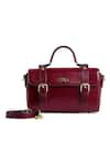 Buy Araani Design Maroon Buckles Victorian Satchel Chrome Free Bag at Aza Fashions Buy_Araani Design_Maroon Buckles Victorian Satchel Chrome Free Bag _at_Aza_Fashions