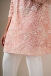 Darzi House Peach Cotton, Chanderi Embroidery, Zari Floral Blush Kurta Set Online Darzi House_Peach Cotton, Chanderi Embroidery, Zari Floral Blush Kurta Set _Online