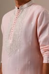 Buy_Darzi House_Pink Cotton, Chanderi Embroidery, Beads Radiant Thread Work Kurta Set 