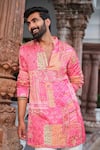 Shop Darzi House Pink Modal Zari, Sequins, Crystals Jaipur Royale Embroidered Kurta Set Online at Aza Fashions Shop_Darzi House_Pink Modal Zari, Sequins, Crystals Jaipur Royale Embroidered Kurta Set _Online_at_Aza_Fashions