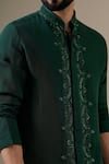 Darzi House Green Georgette Embroidery, Beads, Crystals Jade Regal Kurta Set at Aza Fashions Darzi House_Green Georgette Embroidery, Beads, Crystals Jade Regal Kurta Set _at_Aza_Fashions