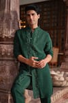 Darzi House Green Georgette Embroidery, Beads, Crystals Jade Regal Kurta Set Online Darzi House_Green Georgette Embroidery, Beads, Crystals Jade Regal Kurta Set _Online