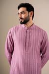 Buy_Darzi House_Purple Silk Embroidery, Sequins Mauve Twilight Kurta Set _Online_at_Aza_Fashions