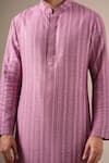 Shop_Darzi House_Purple Silk Embroidery, Sequins Mauve Twilight Kurta Set _Online_at_Aza_Fashions