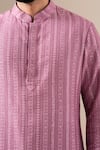 Buy_Darzi House_Purple Silk Embroidery, Sequins Mauve Twilight Kurta Set 