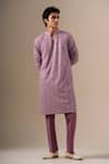 Buy_Darzi House_Purple Georgette Embroidery, Sequins Geometric Kurta Set _Online_at_Aza_Fashions