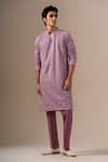 Shop_Darzi House_Purple Georgette Embroidery, Sequins Geometric Kurta Set _Online_at_Aza_Fashions