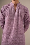 Darzi House_Purple Georgette Embroidery, Sequins Geometric Kurta Set _at_Aza_Fashions